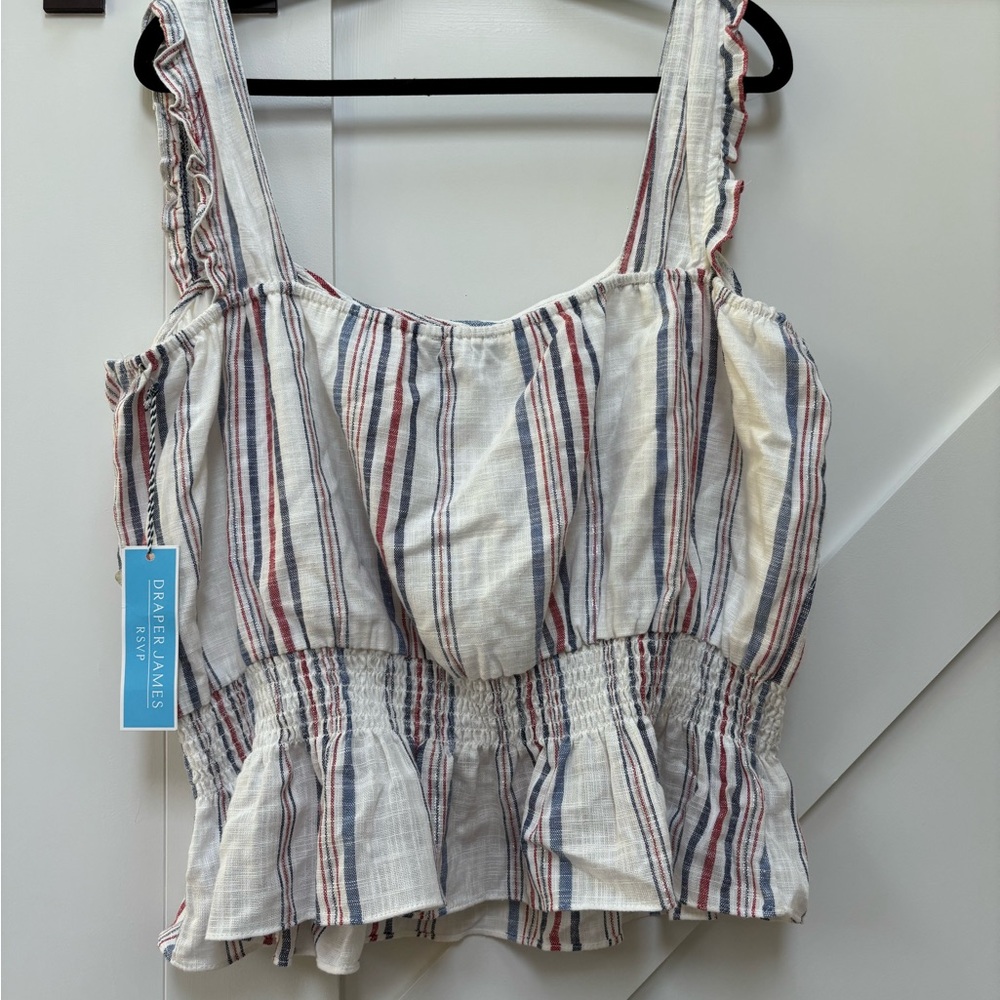 Chic Striped Ruffle Hem Top - Picture 2 of 2
